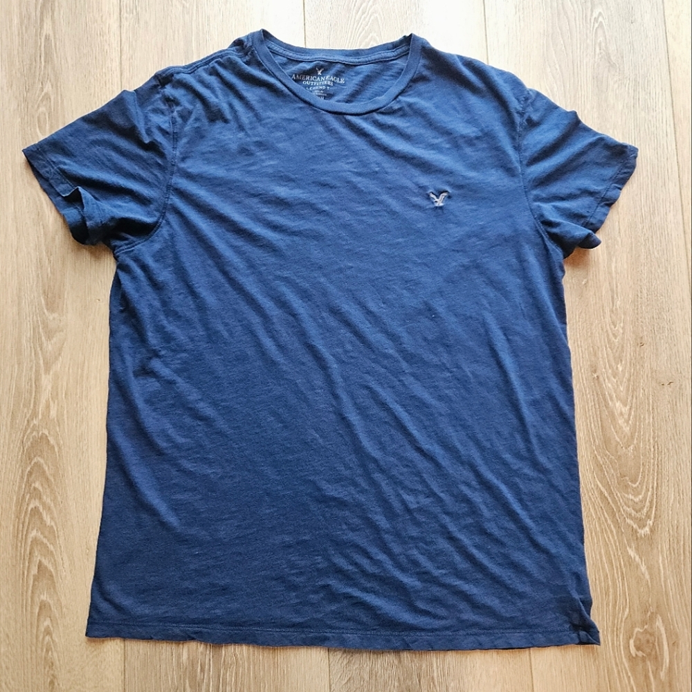 American Eagle Classic Fit Legend T Navy Blue Crew Short Sleeve Tee Shirt | XL